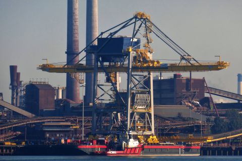 Nieuwe Kraan Tata Steel in IJmuiden, 22 sep 2020