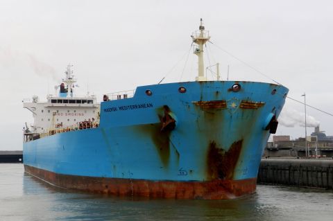 MAERSK MEDITERRANEAN in IJmuiden, 19 mrt 2016