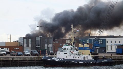 Brand In Havengebied IJmuiden 27-4-16 in IJmuiden, 27 apr 2016