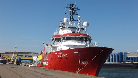 THOR FRIGG in IJmuiden, 9 mei 2016