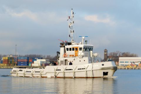 LINGE A874 in IJmuiden, 20 jan 2015