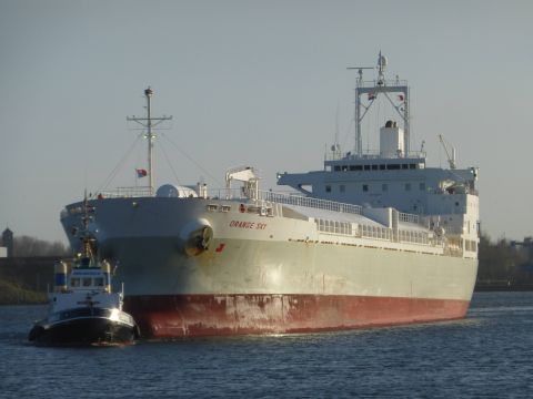 Orange Sky in IJmuiden, 24 jan 2015